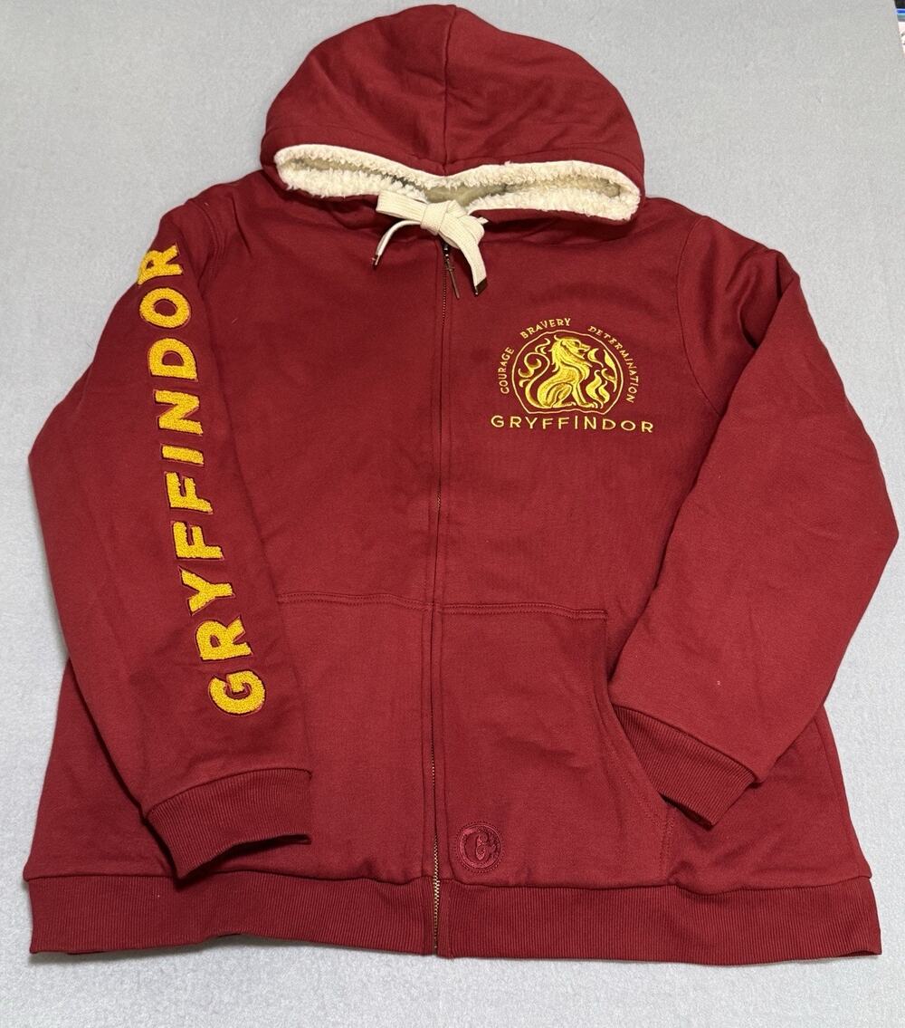 Official Harry Potter Store Gryffindor Full Zip Fleece Hoodie Size 2XL Maroon